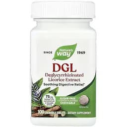 Корінь солодки без цукру Nature's Way DGL (Sugar Free) 100 таблеток