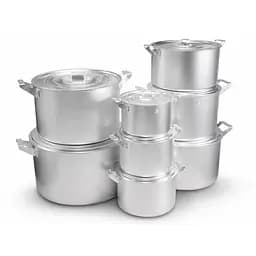 Набір з 8 матових алюмінієвих каструль та котлів Interos з кришкою 2.5-3.5-4.5-6-8-10-15-20 л Сірий 88398