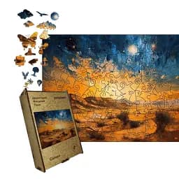 Дерев'яний фігурний пазл Пустеля Сахара, А5, Картонна коробка 35 елементів