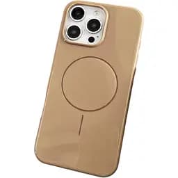 Чехол для iPhone 16e с MagSafe, защитный, глянцевый, с мягкой подкладкой, коричневый