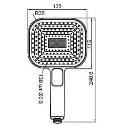 Ручний душ Koer 3 режими KP-0404-05 KR5001, Чорний матовий - мініатюра 2