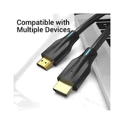 Кабель мультимедійний HDMI M to HDMI M 1.5m 8K cotton braided black Vention (AAUBG) - мініатюра 5