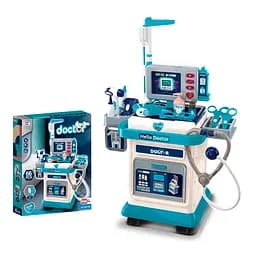 Набір лікаря, стіл-возик, 44x25x66 см, звук, світло, 37 предметів