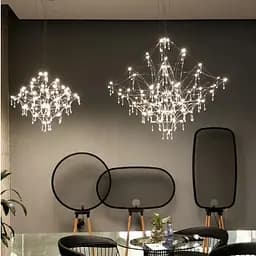 Невагома срібна Led люстра d60 см | Арт. MJ 156-600 CH | Line F