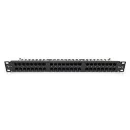 Патч-панель Ritar 48 портів UTP DUAL кат 6 19" 1U неекранована чорна Q10 (73-00887) - мініатюра 1