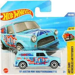 Базова машинка Hot Wheels Art Cars 67 Austin Mini Van / Fourgonnette блакитна (5785) JBB68-N522