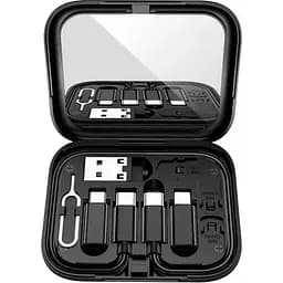 Набір адаптерів Hoco U114 Treasure box storage charging data cable set чорний