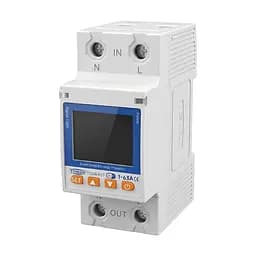 Розумний автоматичний вимикач з Wi-Fi (Tuya) TOMZN TOVA-63T 63A colorful display з моніторингом енергоспоживання, захисним реле напруги та захистом від витоку струму (51-00139) - мініатюра 2