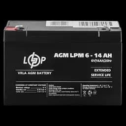 Акумулятор AGM LPM 6V - 14 Ah - мініатюра 2