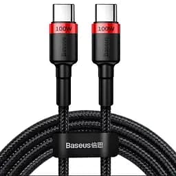 Кабель Baseus Cafule Flash Charging Type-C to Type-C PD 2.0 100W (2m) red/black (CATKLF-AL91)