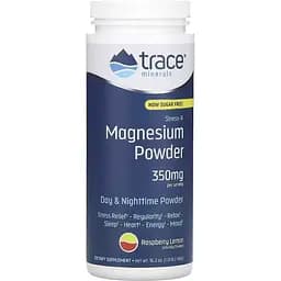 Магній Trace Minerals Magnesium Powder Stress-X зі смаком малини та лимона 350 мг 460 г