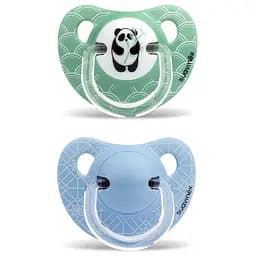 Пустушка силіконова Suavinex Історії панди, 6-18 міс., зелений з блакитним, 2 шт. (303876)