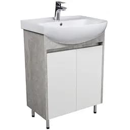 Тумба Мойдодир Nice Loft 60 з умивальником Proxy 60 бетон з білим Білий