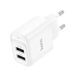 Мережевий зарядний пристрій Hoco C141A Smart dual-port charger білий - мініатюра 3