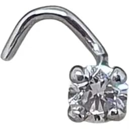 Золотая серьга-пирсинг Favoritum в нос с бриллиантом. 312130_Б_11