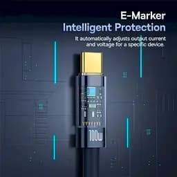 Кабель Baseus Explorer Charging with Auto Shutdown Cable Type-C to Type-C 100W 2m P10319704321-01 Blue - мініатюра 6
