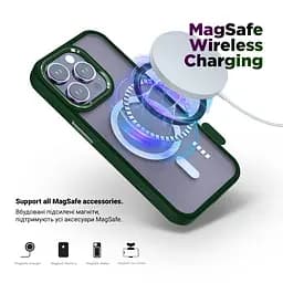 Чехол Apple iPhone 13 Pro, Unit MagSafe, зеленый, прозрачный, магсейф, противоударный, магнитный, панель-накладка с поддержкой MagSafe, с поддержкой беспроводной зарядки, TPU+PC, защита всего корпуса, ударопрочный, ArmorStandart (ARM66941) - мініатюра 3