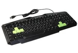 Клавиатура Esperanza Wired EGK201GUA ILLUMINATED черный/зеленый, USB