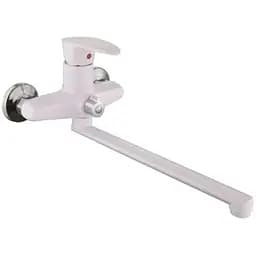 Смеситель для ванны Plamix Cezar-006 EURO SET White (со шлангом, лейкой и кронштейном) (PM0666)