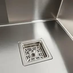 Кухонна мийка Platinum Handmade нержавійка 78x50B R (два отвори ,квадратний сифон 3.0/1.0), Нержавіюча сталь - мініатюра 5