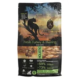 Сухой корм Ambrosia Grain Free Sterilized Cat Fresh Turkey & Herring для стерилизованных кошек со свежей индейкой и сельдью 1.5 кг