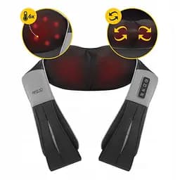 Накидка-масажер 4FIZJO Shiatsu Ultra+ для шиї та спини, акумуляторна 4FJ0611 Black/Grey (P-5907739319098) - мініатюра 5