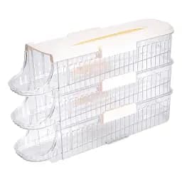 Лоток для зберігання яєць Yiwu HP-27-15 на 3 яруси пластиковий бежевий