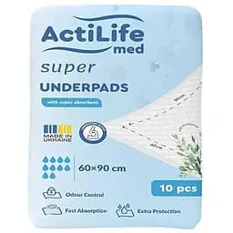 Пелюшки для малюків ActiLife Med Super 60 х 90, 10 шт (4820174981433)