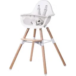 Стілець для годування Childhome Evolu 2 з бампером білий (CHEVOCHNW)