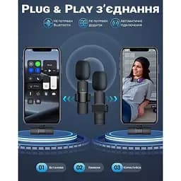 Мікрофон XPRO WK V30 Lightning бездротовий з високою якістю звуку чорний (MAW-45410_945) - мініатюра 3