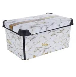 Кошик із кришкою Violet House Decor Marble White, поліпропілен, 20 л (0648 DECOR Marble White с/кр. 20) - мініатюра 2