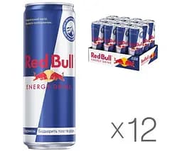 Red Bull, упаковка 12 шт. по 0,47 л, Напій енергетичний, безалкогольний, газований