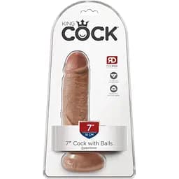 Фаллоимитатор King Cock With Balls 19.4 см коричневый