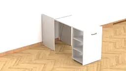 Стіл-тумба трансформер Смарт 1/2 Ferrum-decor 750x1450x600 ДСП Біле 16 мм (FRD-105074) - мініатюра 3