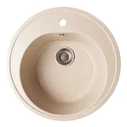Кухонная мойка из искусственного камня круглая WiZ №7 500х500 мм (Бежевая)