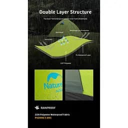 Намет Naturehike P-Series NH18Z022-P 210T/65D двомісний жовтий - мініатюра 8