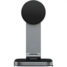 Бездротовий зарядний пристрій Satechi 2-in-1 Foldable Qi2 Wireless Charging Stand Space Gray (ST-Q21FM)