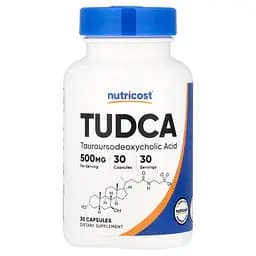 Тауроурсодезоксихолева кислота Nutricost TUDCA 500 мг 30 капсул