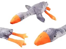 Мягкая игрушка Гусь, подушка обнимашка, 190 см, серый, плюш