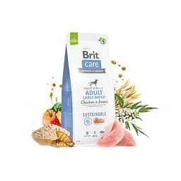 Сухий корм Brit Care Dog Sustainable Adult Large Breed для собак великих порід, з куркою та комахами, 12 кг - мініатюра 10