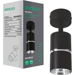 Светильник накладной ML312-1 MR16 GU10 поворотный черный+хром (80230)