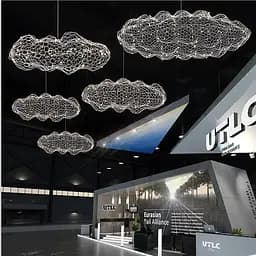 Декоративна люстра-хмаринка LED CLOUD у срібному корпусі 80х45 см | Line F | Арт. MJ83-800 CH