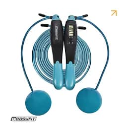 Скакалка для боксу EasyFit TwinRope 2,8 м чорний-зелений - мініатюра 2