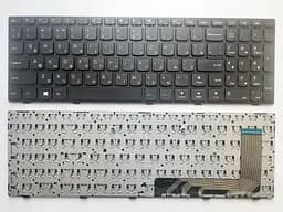 Клавіатура для ноутбуків Lenovo IdeaPad 110-15ISK, 110-17ACL, 110-17IKB чорна з чорною рамкою RU/US