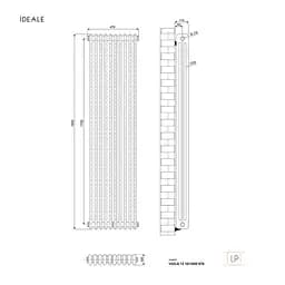 Радіатор дизайнерський Ideale Viola 13 10/1800/470 антрацит, Антрацит - мініатюра 4