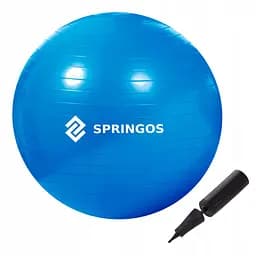 М'яч для фітнесу (фітбол) Springos 85 см Anti-Burst Blue (FB0009) - мініатюра 2