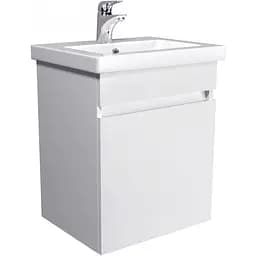 Тумба Мойдодир City White 50-А з умивальником Como 50 Білий підвісна Білий