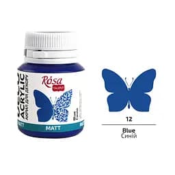 Акрил для декору Синій (12) матовий 20 мл Rosa Talent