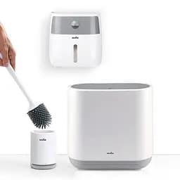 Набір аксесуарів для ванної кімнати МВМ My Home MVM-01: BP-13, BP-14, BP-16, білий із сірим (MVM-MH-01 WHITE/GRAY)