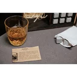 Подарунковий набір Whiskey Stones камені для віскі у дерев'яному пеналі №7 + 2 склянки Bormioli Rocco Dedalo + щипці + мішечок - мініатюра 4